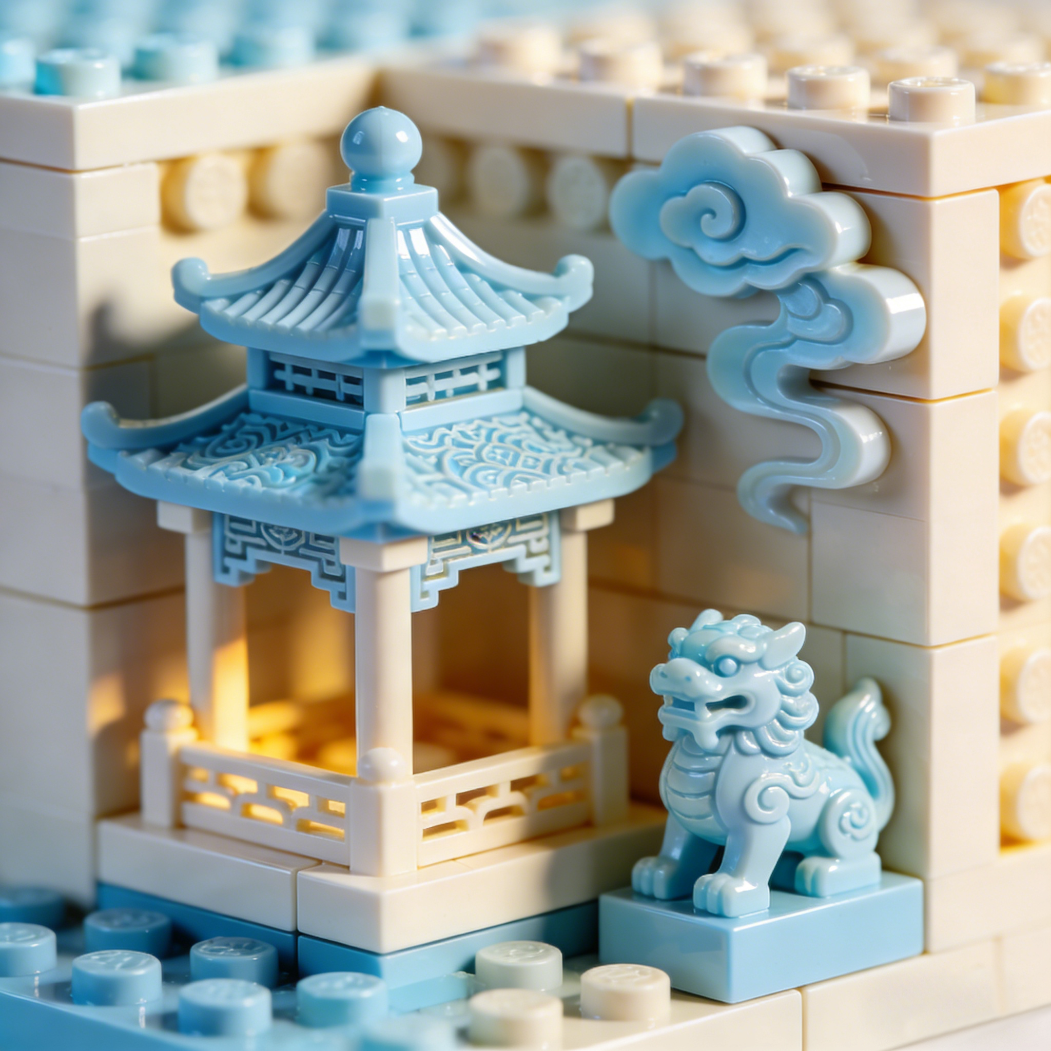 Nordic Waterfall Village Building Block Set